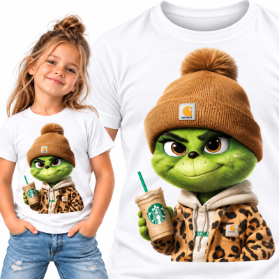 KOSZULKA DZIECIĘCA ŚWIĄTECZNA GRINCH CAFFE